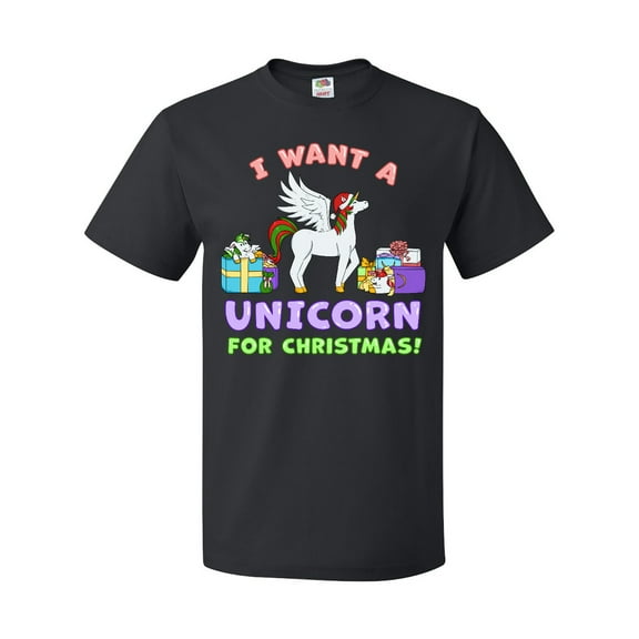 Inktastic I Want a Unicorn for Christmas with Presents T-Shirt