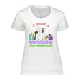 thumbnail image 1 of Inktastic I Want a Unicorn for Christmas with Presents Women's Plus Size T-Shirt, 1 of 5