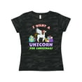 thumbnail image 1 of Inktastic I Want a Unicorn for Christmas with Presents Women's T-Shirt, 1 of 5