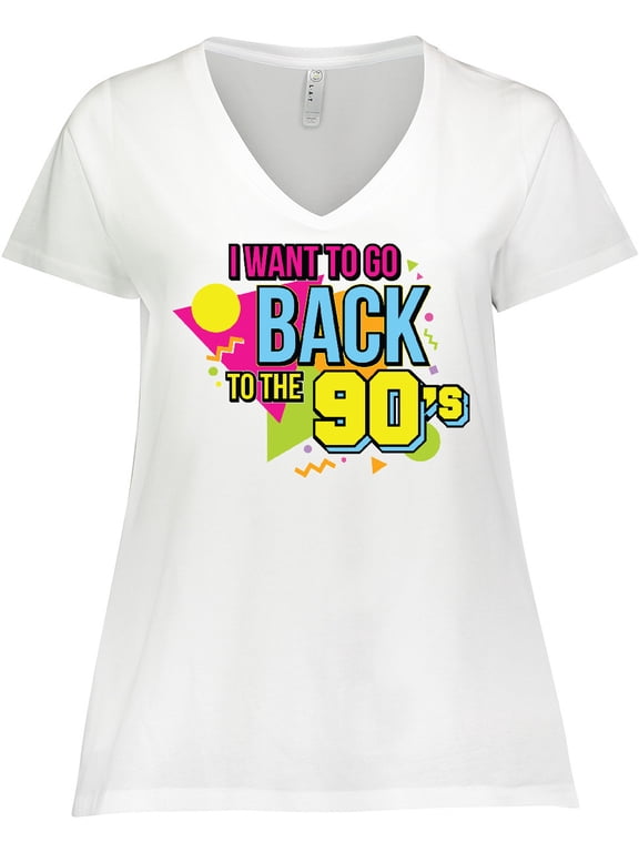 I Want to Go Back to the 90's Women's Plus Size V-Neck T-Shirt
