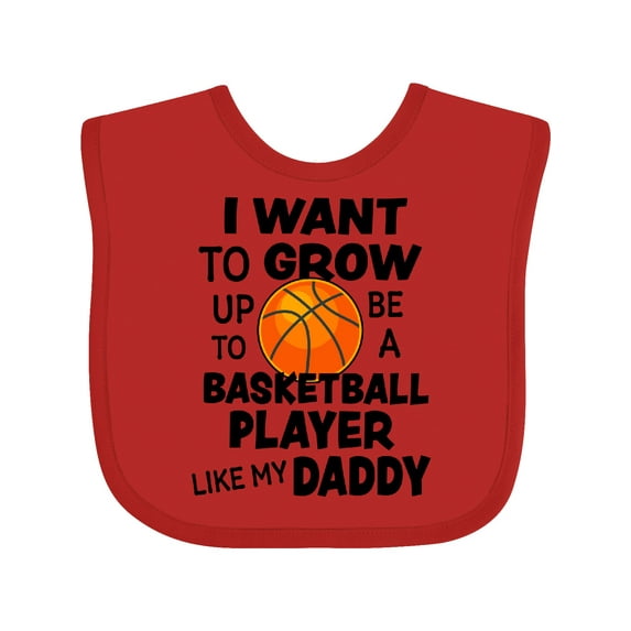 Inktastic I Want to Grow Up to Be a Basketball Player Like My Daddy Boys or Girls Baby Bib