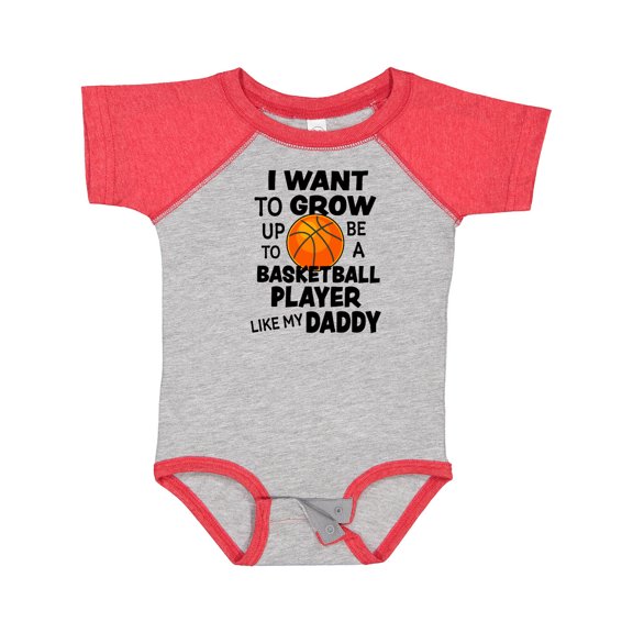 Inktastic I Want to Grow Up to Be a Basketball Player Like My Daddy Boys or Girls Baby Bodysuit