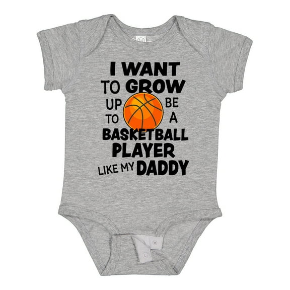 Inktastic I Want to Grow Up to Be a Basketball Player Like My Daddy Boys or Girls Baby Bodysuit