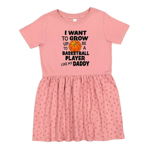 Inktastic I Want to Grow Up to Be a Basketball Player Like My Daddy Girls Toddler Dress