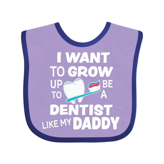 Inktastic I Want to Grow Up to Be a Dentist Like My Daddy Boys or Girls Baby Bib