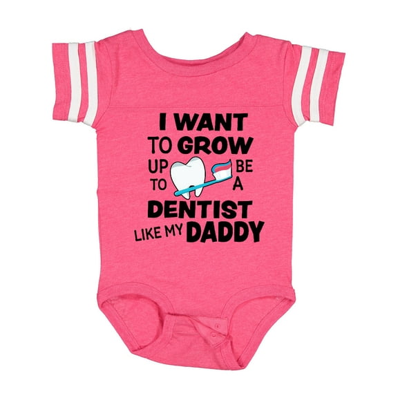 Inktastic I Want to Grow Up to Be a Dentist Like My Daddy Boys or Girls Baby Bodysuit