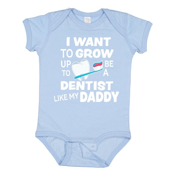 Inktastic I Want to Grow Up to Be a Dentist Like My Daddy Boys or Girls Baby Bodysuit