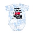 thumbnail image 1 of Inktastic I Want to Grow Up to Be a Firefighter Like My Mommy Boys or Girls Baby Bodysuit, 1 of 5