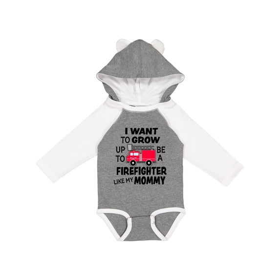 Inktastic I Want to Grow Up to Be a Firefighter Like My Mommy Boys or Girls Long Sleeve Baby Bodysuit