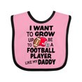 thumbnail image 1 of Inktastic I Want to Grow Up to Be a Football Player Like My Daddy Boys or Girls Baby Bib, 1 of 4