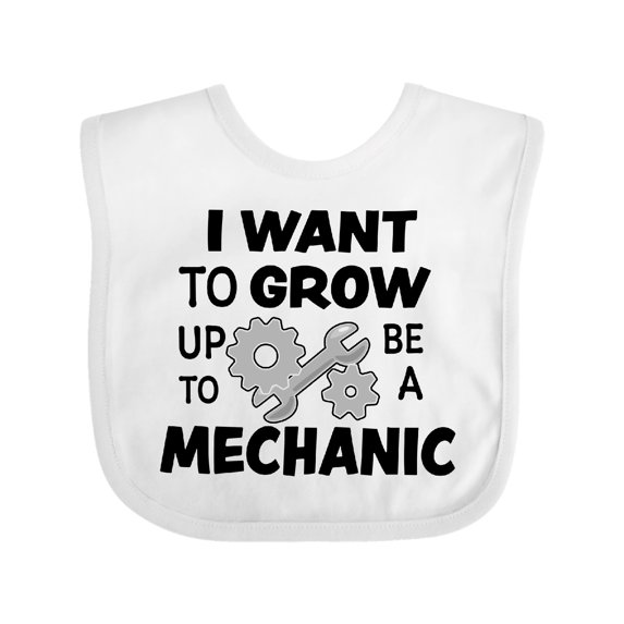 Inktastic I Want to Grow Up to Be a Mechanic Boys or Girls Baby Bib