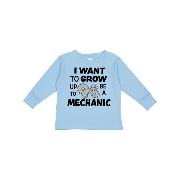 Inktastic I Want to Grow Up to Be a Mechanic Boys or Girls Long Sleeve Toddler T-Shirt