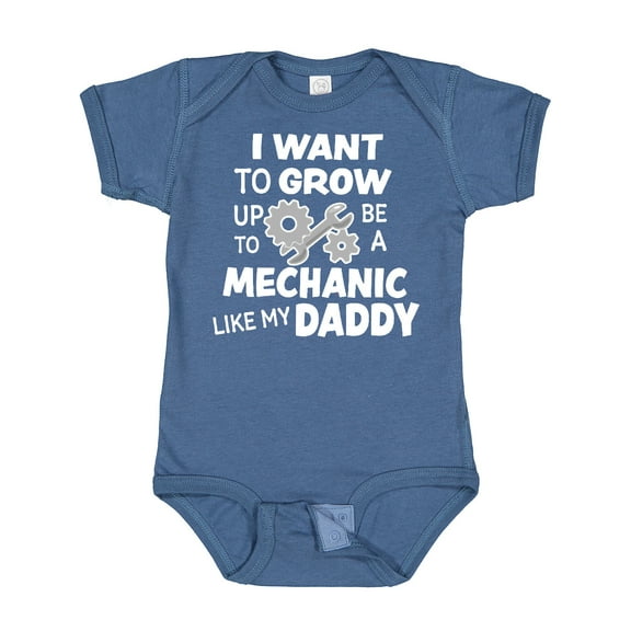 Inktastic I Want to Grow Up to Be a Mechanic Like My Daddy Boys or Girls Baby Bodysuit