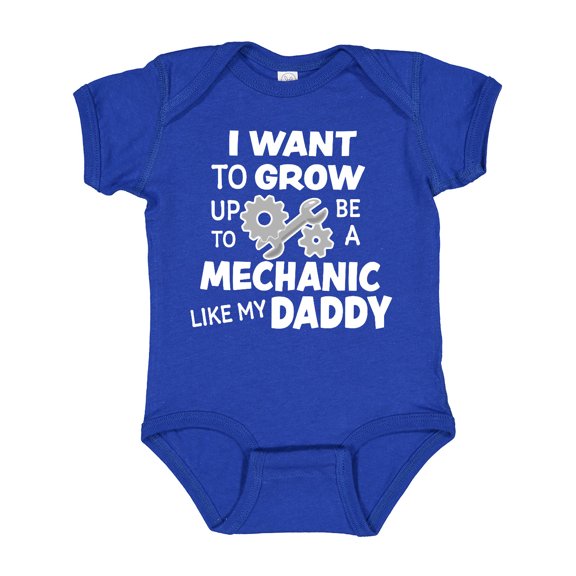 Inktastic I Want to Grow Up to Be a Mechanic Like My Daddy Boys or Girls Baby Bodysuit
