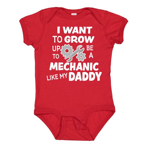 Inktastic I Want to Grow Up to Be a Mechanic Like My Daddy Boys or Girls Baby Bodysuit