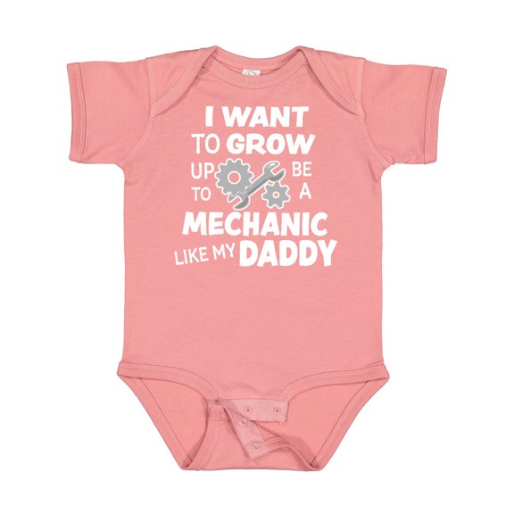 Inktastic I Want to Grow Up to Be a Mechanic Like My Daddy Boys or Girls Baby Bodysuit