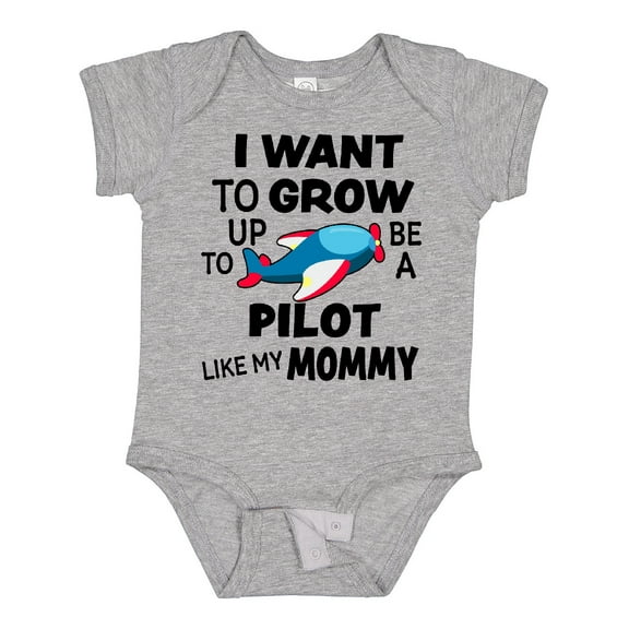 Inktastic I Want to Grow Up to Be a Pilot Like My Mommy Boys or Girls Baby Bodysuit