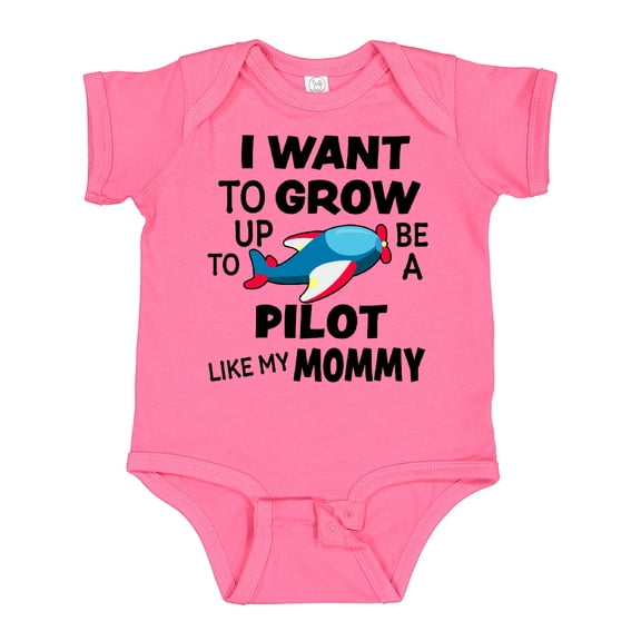 Inktastic I Want to Grow Up to Be a Pilot Like My Mommy Boys or Girls Baby Bodysuit