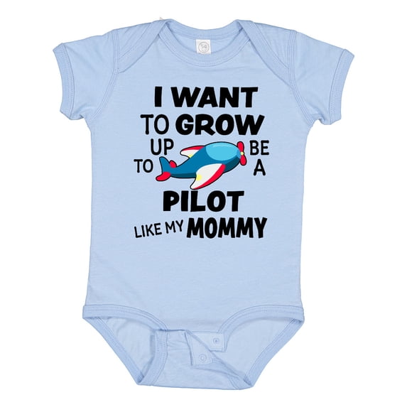 Inktastic I Want to Grow Up to Be a Pilot Like My Mommy Boys or Girls Baby Bodysuit