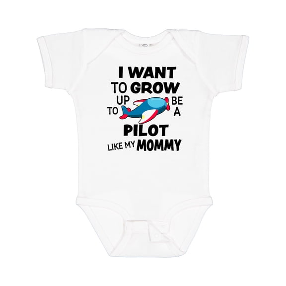 Inktastic I Want to Grow Up to Be a Pilot Like My Mommy Boys or Girls Baby Bodysuit