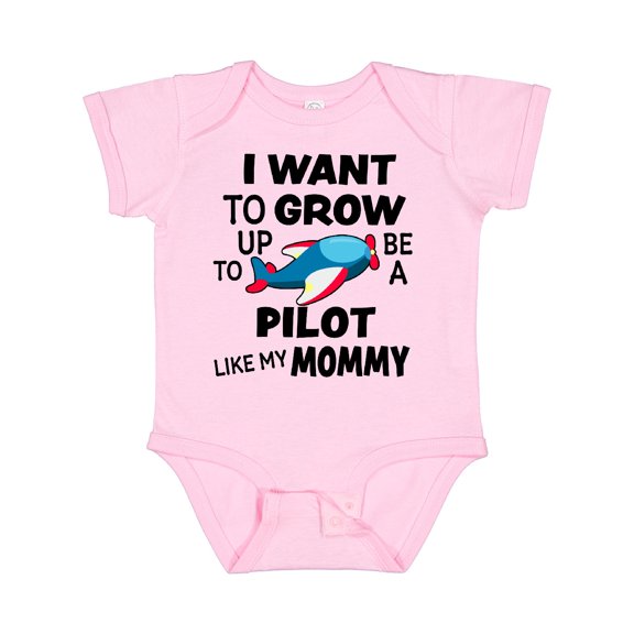 Inktastic I Want to Grow Up to Be a Pilot Like My Mommy Boys or Girls Baby Bodysuit