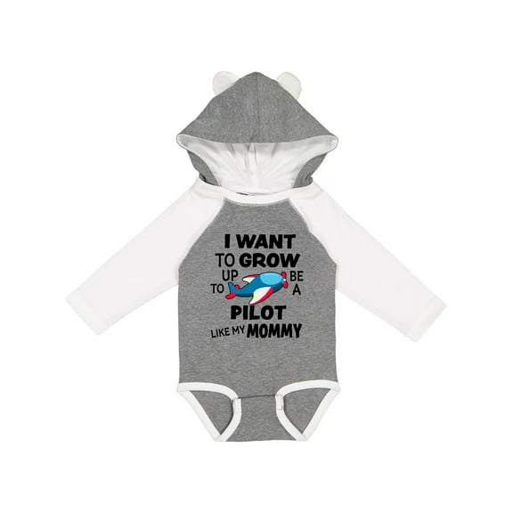 Inktastic I Want to Grow Up to Be a Pilot Like My Mommy Boys or Girls Long Sleeve Baby Bodysuit