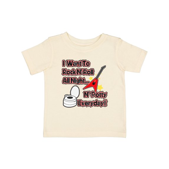 Inktastic I Want to Rock N' Roll N' Potty Everyday Boys or Girls Baby T-Shirt