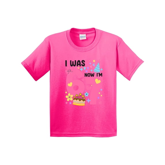 Inktastic I Was 6 Now I'm 7 Birthday Celebration Youth T-Shirt
