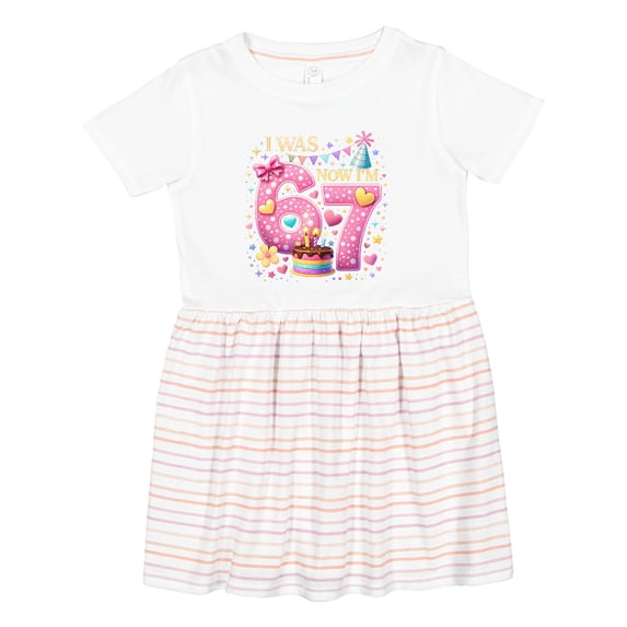 Inktastic I Was 6 Now I'm 7 Birthday Girls Toddler Dress