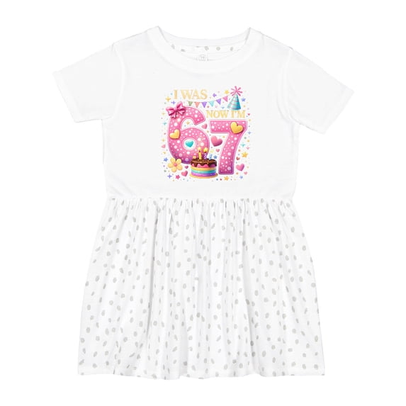 Inktastic I Was 6 Now I'm 7 Birthday Girls Toddler Dress