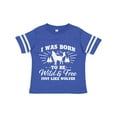 thumbnail image 1 of Inktastic I Was Born to Be Wild and Free with Wolf and Mountains Boys or Girls Toddler T-Shirt, 1 of 5
