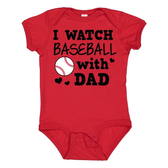 Inktastic I Watch Baseball with My Dad Boys or Girls Baby Bodysuit