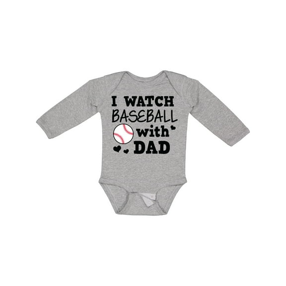 Inktastic I Watch Baseball with My Dad Boys or Girls Long Sleeve Baby Bodysuit