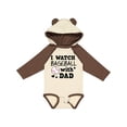 thumbnail image 1 of Inktastic I Watch Baseball with My Dad Boys or Girls Long Sleeve Baby Bodysuit, 1 of 5