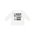 thumbnail image 1 of Inktastic I Watch Baseball with My Dad Boys or Girls Long Sleeve Toddler T-Shirt, 1 of 5