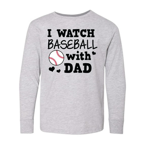 Inktastic I Watch Baseball with My Dad Long Sleeve Youth T-Shirt