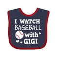 thumbnail image 1 of Inktastic I Watch Baseball with My Gigi Boys or Girls Baby Bib, 1 of 4