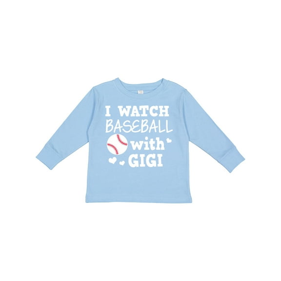 Inktastic I Watch Baseball with My Gigi Boys or Girls Long Sleeve Toddler T-Shirt