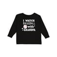 thumbnail image 1 of Inktastic I Watch Baseball with My Grandpa Boys or Girls Long Sleeve Toddler T-Shirt, 1 of 5