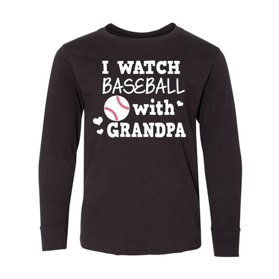 Inktastic I Watch Baseball with My Grandpa Long Sleeve Youth T-Shirt