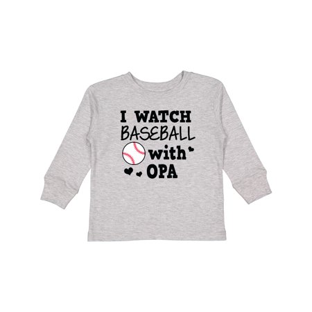 Inktastic I Watch Baseball with My Opa Boys or Girls Long Sleeve Toddler T-Shirt