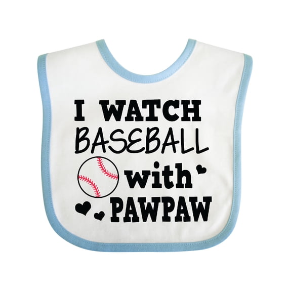 Inktastic I Watch Baseball with My Pawpaw Boys Baby Bib