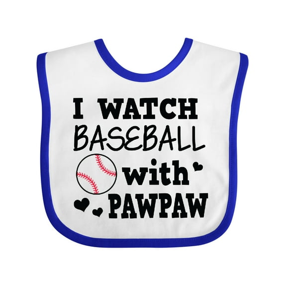 Inktastic I Watch Baseball with My Pawpaw Boys Baby Bib