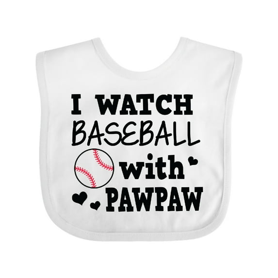 Inktastic I Watch Baseball with My Pawpaw Boys Baby Bib