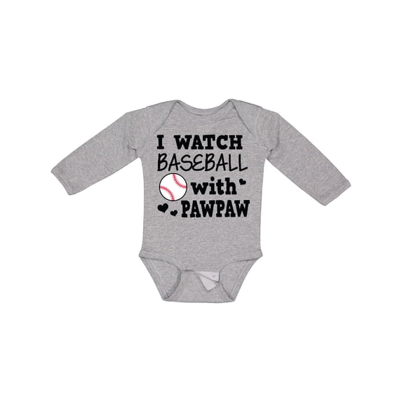 Inktastic I Watch Baseball with My Pawpaw Boys Long Sleeve Baby Bodysuit