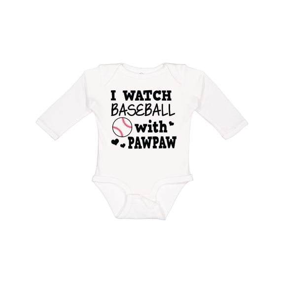 Inktastic I Watch Baseball with My Pawpaw Boys Long Sleeve Baby Bodysuit