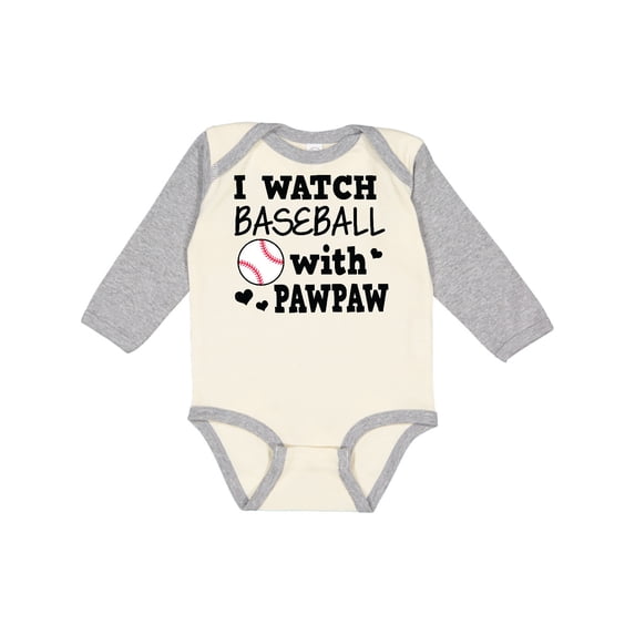 Inktastic I Watch Baseball with My Pawpaw Boys Long Sleeve Baby Bodysuit