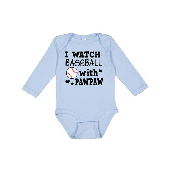 Inktastic I Watch Baseball with My Pawpaw Boys Long Sleeve Baby Bodysuit