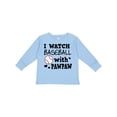 thumbnail image 1 of Inktastic I Watch Baseball with My Pawpaw Boys Long Sleeve Toddler T-Shirt, 1 of 5
