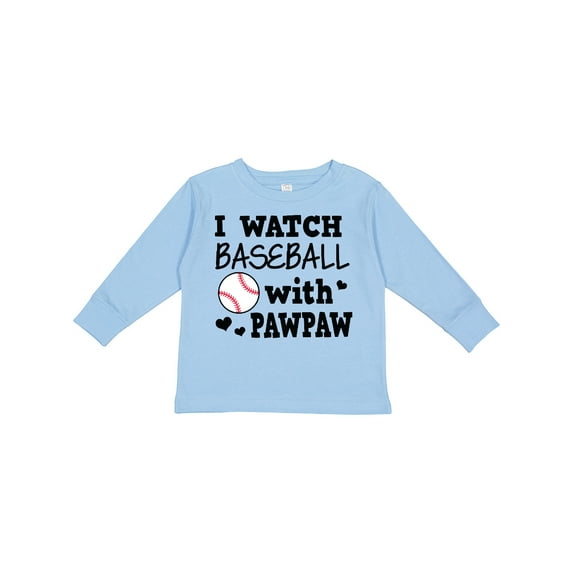 Inktastic I Watch Baseball with My Pawpaw Boys Long Sleeve Toddler T-Shirt